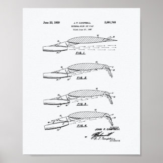 Flow Jet Flap 1957 Patent Art White Paper Poster