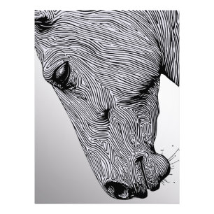 Flow of the Wild Minimalist Line Art Horse Photo Print