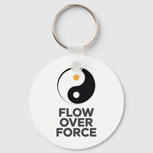 Flow Over Force Yin Yang Yoga Lance Apparel _2  Key Ring (Front)