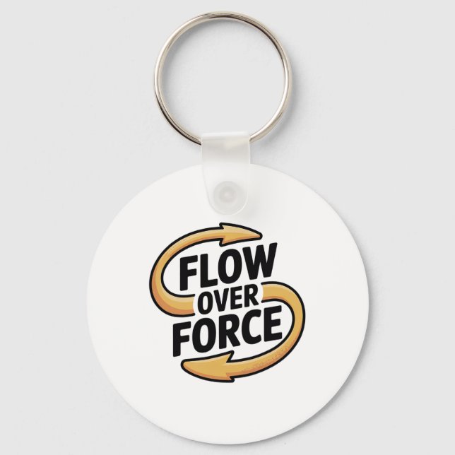 Flow Over Force Yin Yang Yoga Lance Apparel  Key Ring (Front)