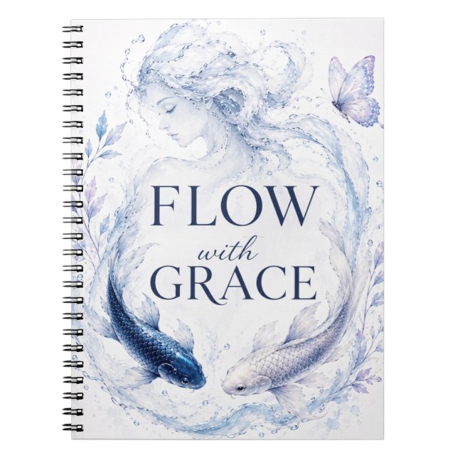 Flow With Grace Koi Fish Notebook (Front)