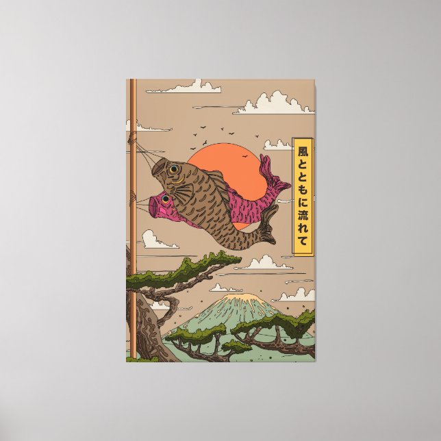 Flow with the Wind Koinobori Canvas Print (Front)
