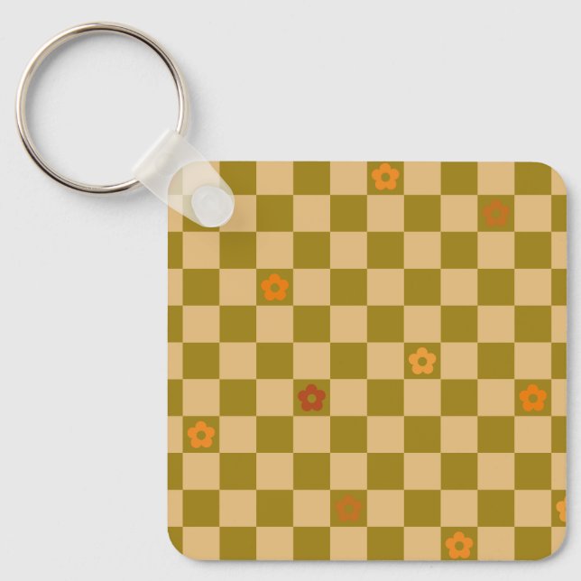 Flowe Checkered Pattern - No. 02 Key Ring (Front)