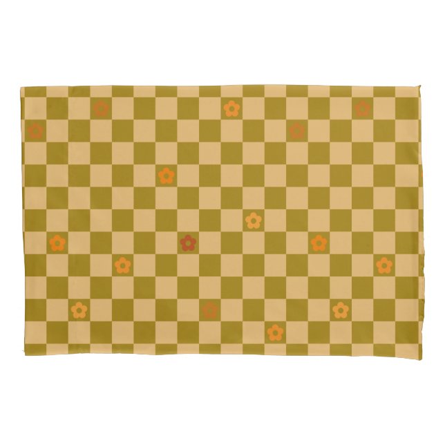 Flowe Checkered Pattern - No. 02 Pillowcase (Front-Left)