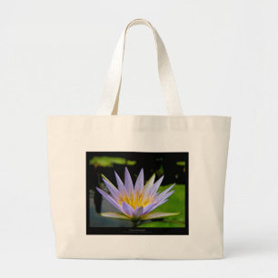 Flower 026 Blue Water Lily Large Tote Bag