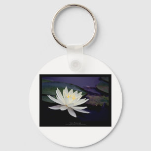 Flower 039 White Water Lily Key Ring