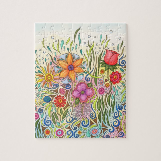 Flower 12 Garden Art Jigsaw Puzzle (Vertical)