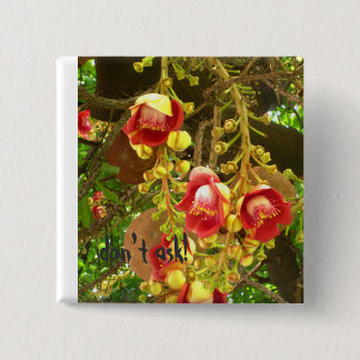 flower 15 cm square badge