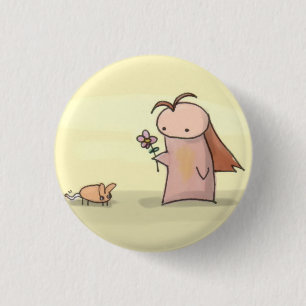 flower 3 cm round badge