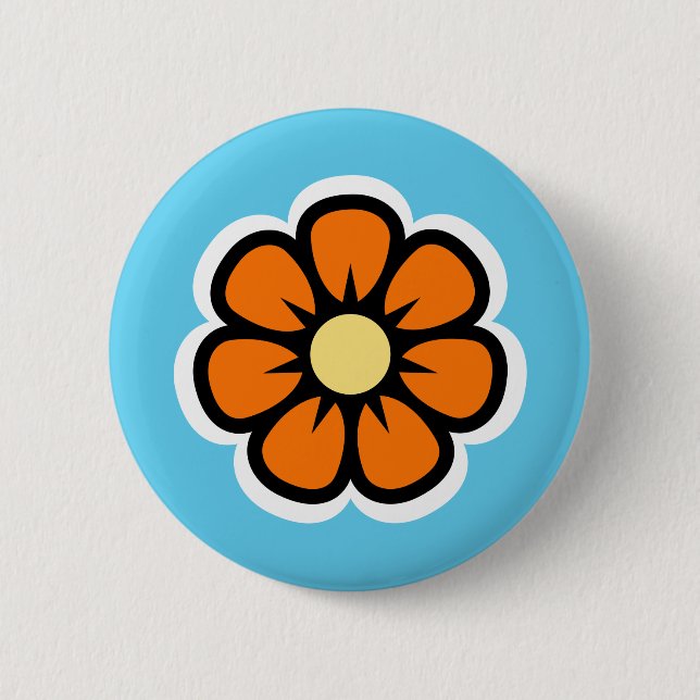 Flower 6 Cm Round Badge (Front)