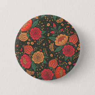 flower 6 cm round badge