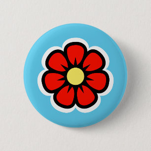 Flower 6 Cm Round Badge