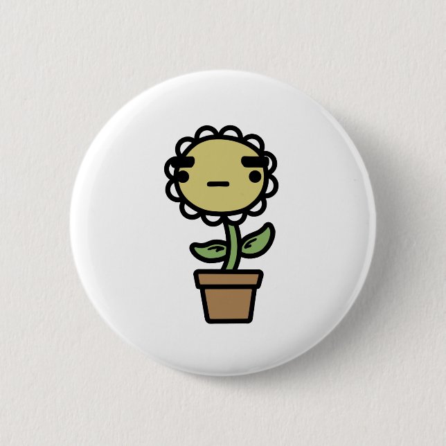 Flower 6 Cm Round Badge (Front)