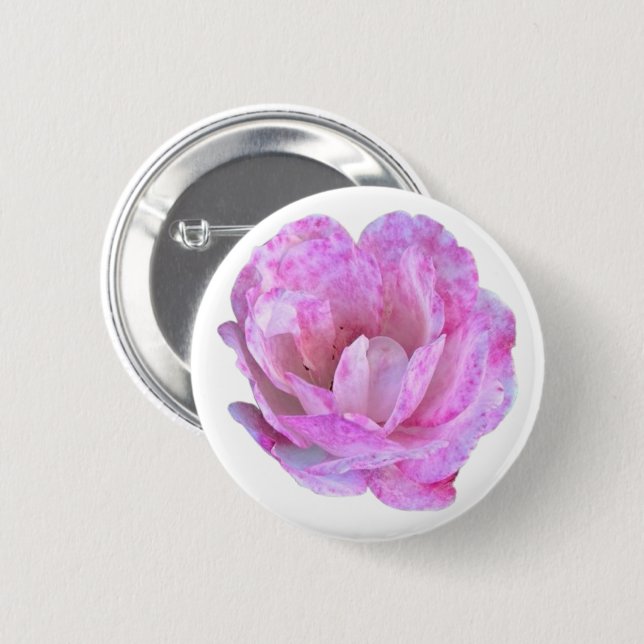 Flower  6 cm round badge (Front & Back)