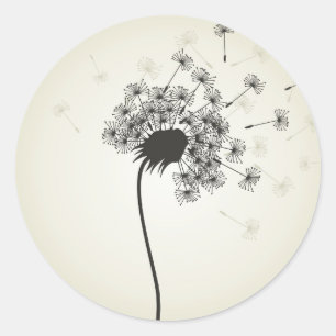 Flower a dandelion classic round sticker