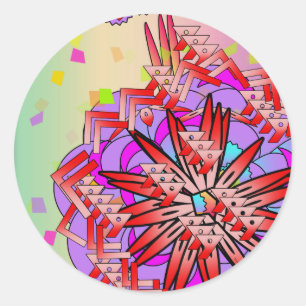 Flower Abstract  Classic Round Sticker