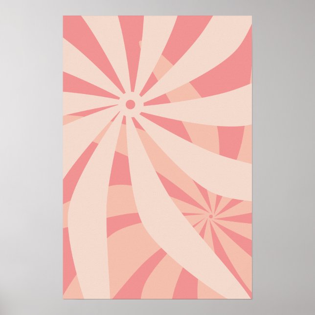 Flower Abstract Retro Pink Poster (Front)