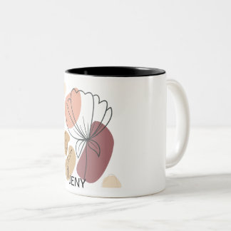 Flower Abstract Two-Tone Coffee Mug