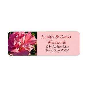 Flower Address Labels Pink Rose