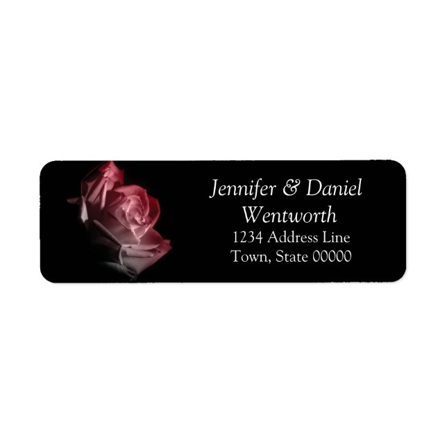 Flower Address Labels Pink Rose (Front)