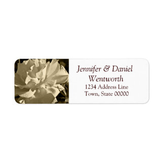 Flower Address Labels Sepia Rose