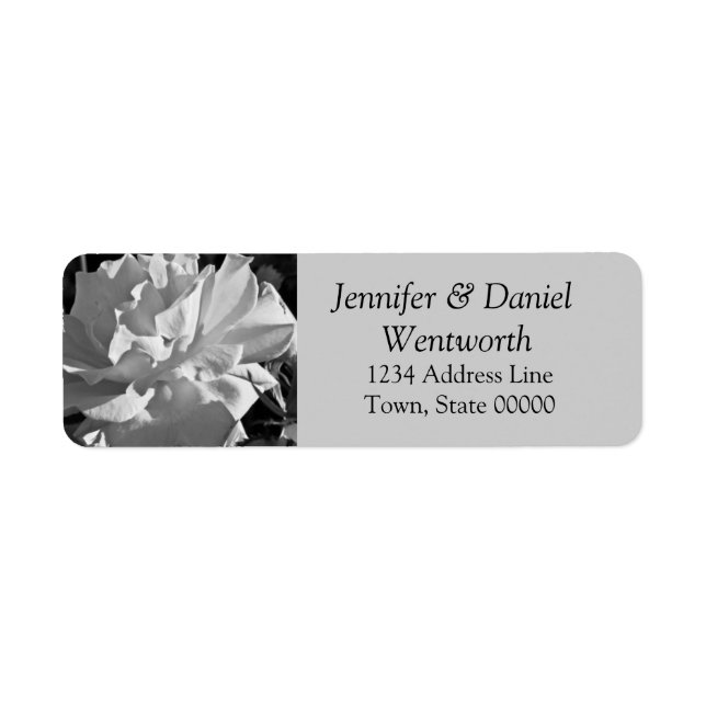 Flower Address Labels White Rose (Front)
