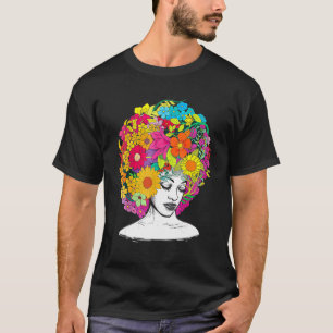 Flower Afro Women Black Queen African American Mel T-Shirt