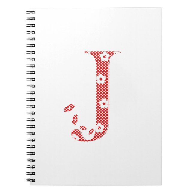 flower alphabet J (red and dots)l Notebook (Front)