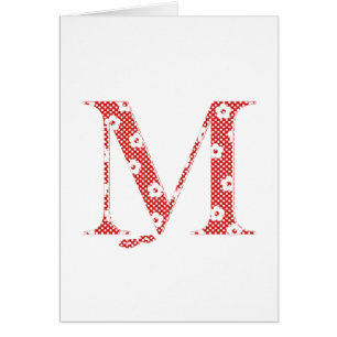 flower alphabet M (red and dots)