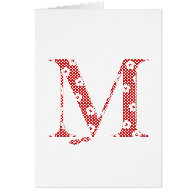 flower alphabet M (red and dots) (Front)