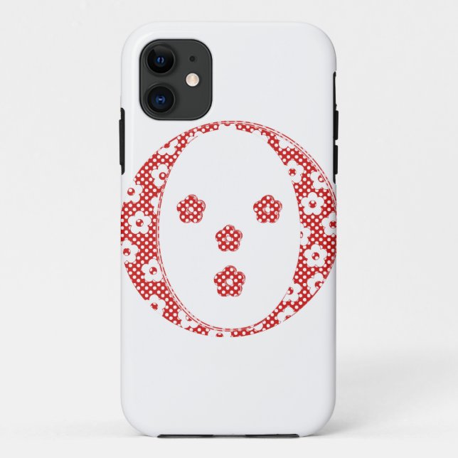 flower alphabet O (red and dots) Case-Mate iPhone Case (Back)