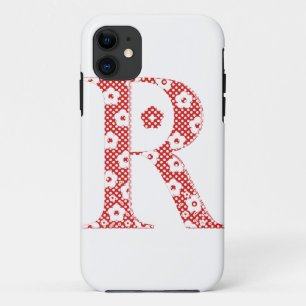 flower alphabet R (red and dots) Case-Mate iPhone Case