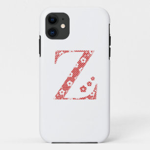 flower alphabet Z (red and dots) Case-Mate iPhone Case
