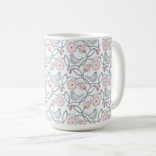 Flower and Birds Seamless Pattern Coffee Mug