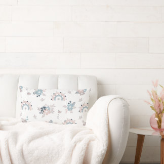 Flower And Boho Seamless Pattern Lumbar Cushion