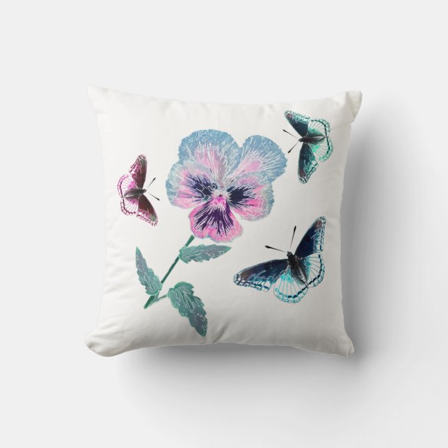Flower and butterflies. cushion (Front)
