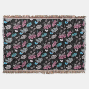 Flower and Butterflies Pattern Throw Blanket