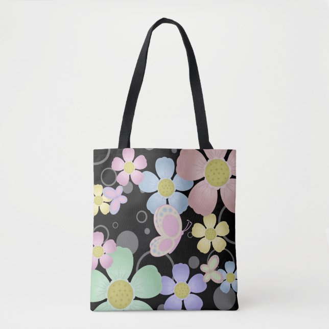 Flower and Butterfly Tote Bag (Front)