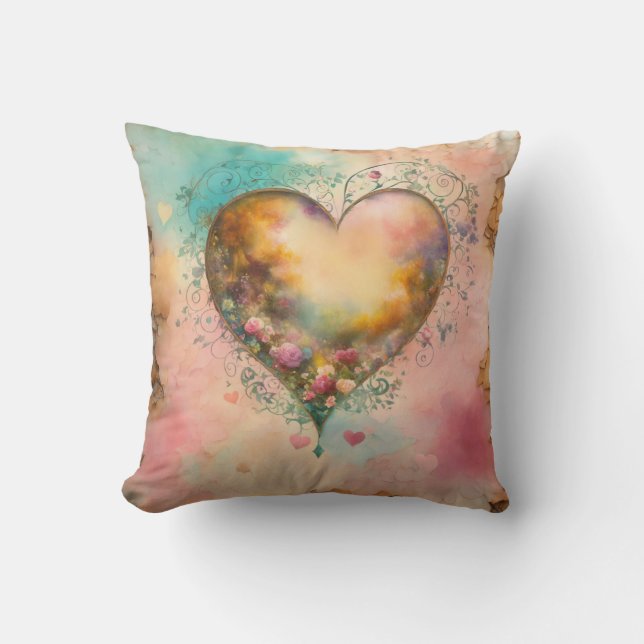 Flower and Heart Pillow Design (Front)