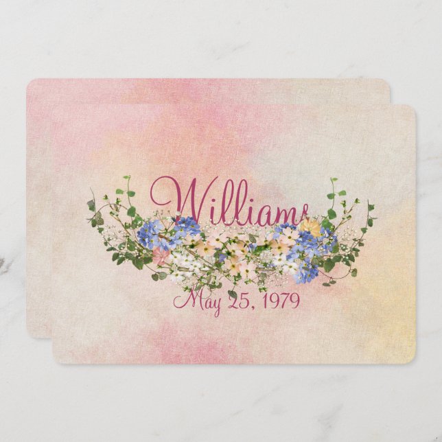 flower and ivy wedding wow renewal invitation (Front/Back)