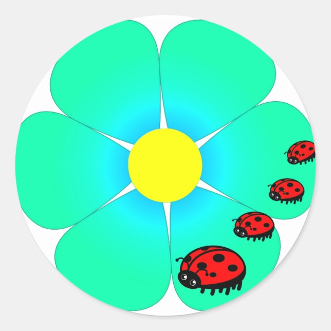 Flower and ladybugs stickers (Front)