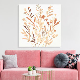 Flower and Leaf – Minimal Boho Botanical Wall Art