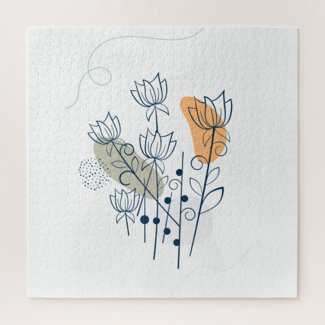 Flower and leaves poster jigsaw puzzle (Vertical)