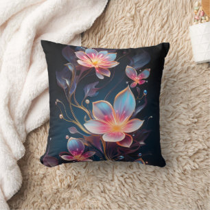 Flower and Nature Throw Pillow - AI-Generated Art