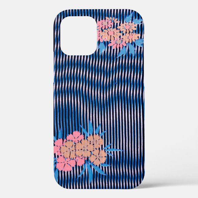 Flower and Stripes pattern, Japanese Design Case-Mate iPhone Case (Back)