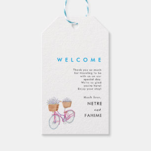 Flower and white Leaf Wedding Welcome Gift Tags