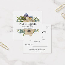 Flower anemone elegant watercolor Save the Date 