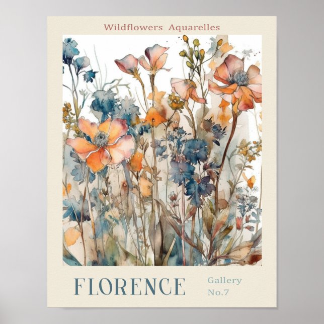 Flower Aquarelles Market Florence No. 7 Gallery Poster (Front)