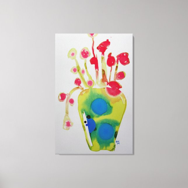 Flower Arrangement Abstract Painting Canvas Print (Front)