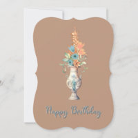 Flower Arrangement Birthday Flat Card